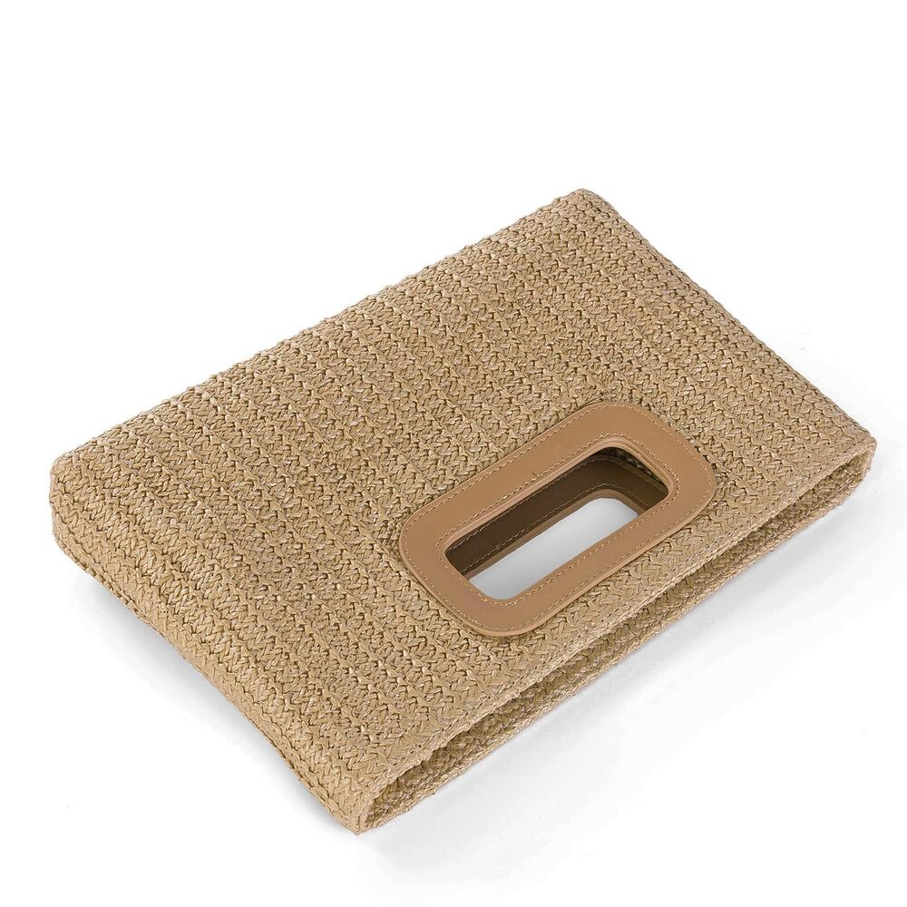 7449 Straw Purse Top Handle Clutch Bag, Woven Beach Shoulder Crossbody Bag - Picture 8 of 8
